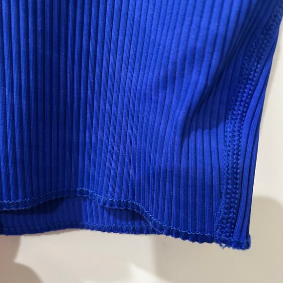 Carbon 38 Ribbed Animal Blue Leopard Longline Sports Bra Tank Top Small S - Picture 6 of 7
